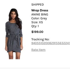 Anine Bing Grey Wrap Dress